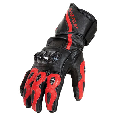 AGV Sport Intrepid Leather Motorcycle Gloves X-Large Black/Red AGV Sport Intrepid Leather Motorcycle Gloves X-Large Black/Red