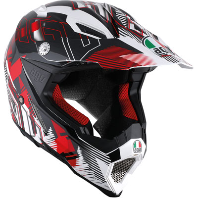 AGV AX-8 EVO Helmet X-Large White/Red AGV AX-8 EVO Helmet X-Large White/Red