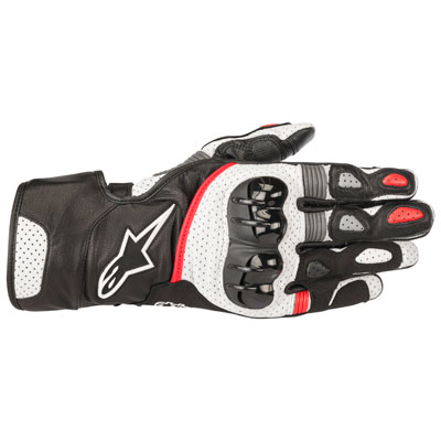 Alpinestars SP-2 V2 Leather Gloves Large Black/White/Red Alpinestars SP-2 V2 Leather Gloves Large Black/White/Red