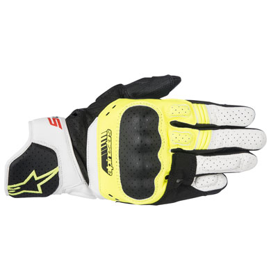 Alpinestars SP-5 Leather Gloves XX-Large Black/Yellow/White Alpinestars SP-5 Leather Gloves XX-Large Black/Yellow/White