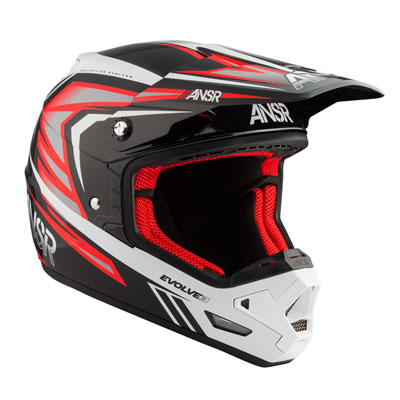 Answer Racing Evolve 3 Helmet Medium Black/Red/White Answer Racing Evolve 3 Helmet Medium Black/Red/White