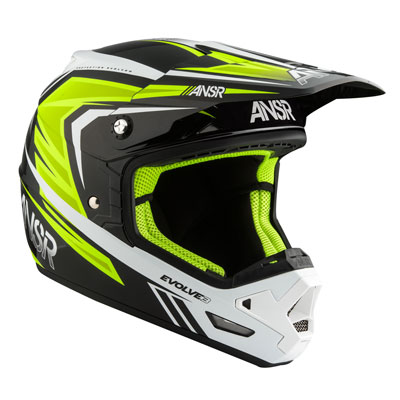 Answer Racing Evolve 3 Helmet X-Large Black/White/Hi-Viz Answer Racing Evolve 3 Helmet X-Large Black/White/Hi-Viz