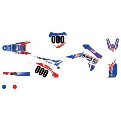 Attack Graphics Custom Blitz Complete Bike Graphics Kit White/WORCS Blue Attack Graphics Custom Blitz Complete Bike Graphics Kit White/WORCS Blue