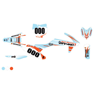 Attack Graphics Custom Blitz Complete Bike Graphics Kit White/Baby Blue Attack Graphics Custom Blitz Complete Bike Graphics Kit White/Baby Blue