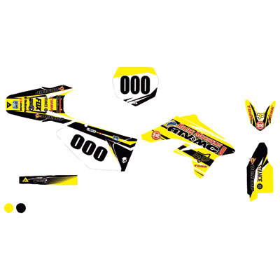 Attack Graphics Custom Blitz Complete Bike Graphics Kit Black/RM Yellow Attack Graphics Custom Blitz Complete Bike Graphics Kit Black/RM Yellow