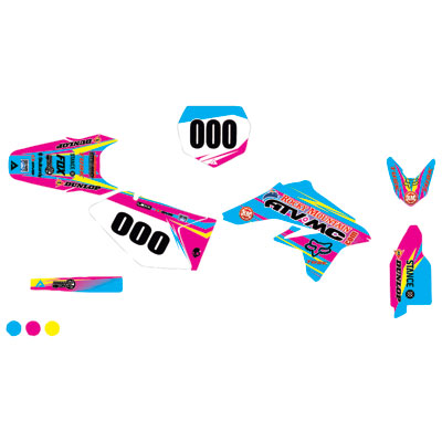 Attack Graphics Custom Blitz Complete Bike Graphics Kit Pink/Sea Blue Attack Graphics Custom Blitz Complete Bike Graphics Kit Pink/Sea Blue