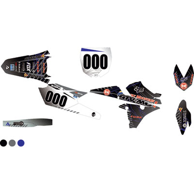 Attack Graphics Custom Havoc Complete Bike Graphics Kit Black/Dark Grey Attack Graphics Custom Havoc Complete Bike Graphics Kit Black/Dark Grey