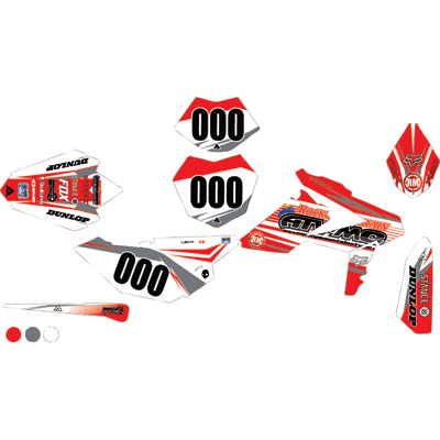 Attack Graphics Custom Blitz Complete Bike Graphics Kit Red/White Attack Graphics Custom Blitz Complete Bike Graphics Kit Red/White