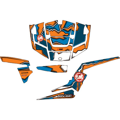 Attack Graphics QUAKE Complete UTV Graphics Kit White/Orange/Voodoo Blue Attack Graphics QUAKE Complete UTV Graphics Kit White/Orange/Voodoo Blue