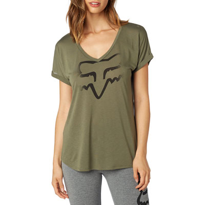 Fox Racing Women's Responded V-Neck T-Shirt 2017 Large Fatigue Green Fox Racing Women's Responded V-Neck T-Shirt 2017 Large Fatigue Green