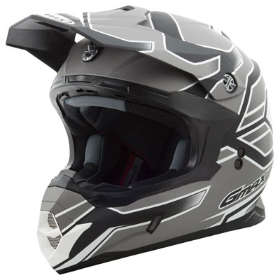 GMax MX86 Step Helmet Medium Flat Black/Dark Silver/White GMax MX86 Step Helmet Medium Flat Black/Dark Silver/White