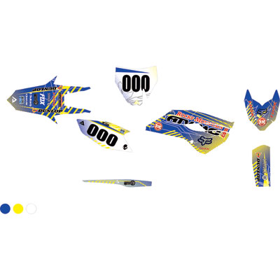 Attack Graphics Custom Havoc Complete Bike Graphics Kit RM Yellow/WORCS Blue Attack Graphics Custom Havoc Complete Bike Graphics Kit RM Yellow/WORCS Blue