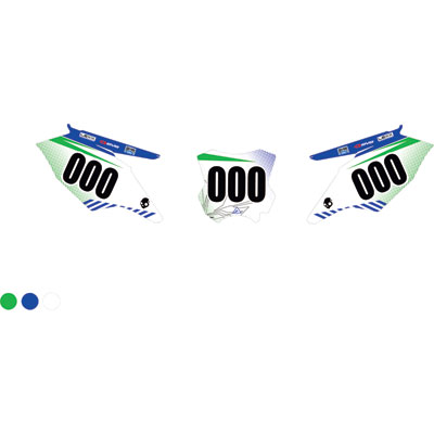 Attack Graphics Custom Havoc Full Coverage Number Plate Backgrounds KX Green/WORCS Blue Attack Graphics Custom Havoc Full Coverage Number Plate Backgrounds KX Green/WORCS Blue