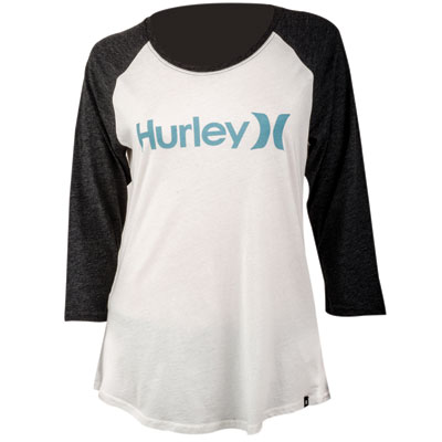 Hurley Women's One & Only Perfect Raglan T-Shirt Large Sail/Legion Blue Hurley Women's One & Only Perfect Raglan T-Shirt Large Sail/Legion Blue