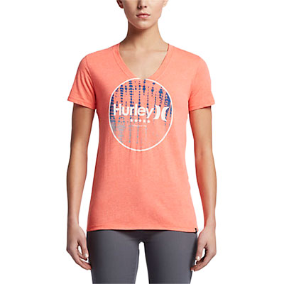 Hurley Women's 4th Of July Perfect V-Neck T-Shirt Medium Bright Crimson Heather Hurley Women's 4th Of July Perfect V-Neck T-Shirt Medium Bright Crimson Heather