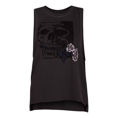 Hurley Women's Yaiya Skull Rose Biker Tank X-Large Anthracite Hurley Women's Yaiya Skull Rose Biker Tank X-Large Anthracite