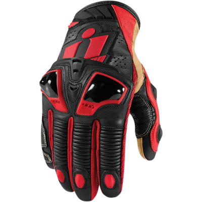 Icon Hypersport Short Motorcycle Gloves XX-Large Red Icon Hypersport Short Motorcycle Gloves XX-Large Red