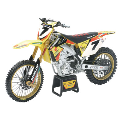 New Ray Die-Cast Suzuki RM-Z450 James Stewart Yoshimura Motorcycle Replica 1:6 Scale New Ray Die-Cast Suzuki RM-Z450 James Stewart Yoshimura Motorcycle Replica 1:6 Scale