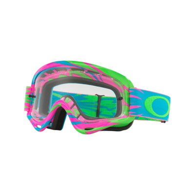 Oakley Youth XS O Frame Goggle High Voltage Pink Blue Frame/Clear Lens Oakley Youth XS O Frame Goggle High Voltage Pink Blue Frame/Clear Lens