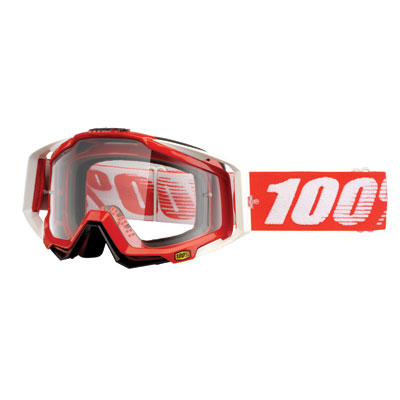 100% Racecraft Goggle Fire Red Frame/Clear Lens 100% Racecraft Goggle Fire Red Frame/Clear Lens