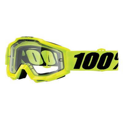 100% Accuri Enduro Goggle Fluo Yellow Frame/Clear Dual Lens 100% Accuri Enduro Goggle Fluo Yellow Frame/Clear Dual Lens