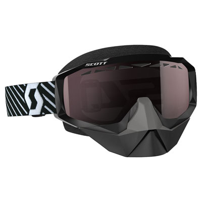 Scott Hustle SnowCross Goggle Black-White Frame/Amplifier Silver Chrome Lens Scott Hustle SnowCross Goggle Black-White Frame/Amplifier Silver Chrome Lens