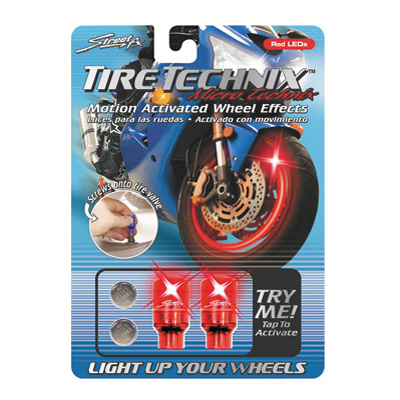 StreetFX Motion Activated Valve Stem Cap Light Micro Red StreetFX Motion Activated Valve Stem Cap Light Micro Red