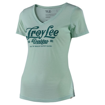 Troy Lee Women's Spiked V-Neck T-Shirt Large Mint Troy Lee Women's Spiked V-Neck T-Shirt Large Mint