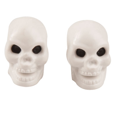 Trik Topz Skull Head Valve Caps White Trik Topz Skull Head Valve Caps White
