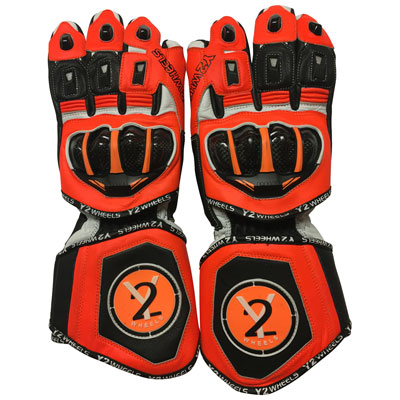 Y2 Wheels Gauntlet Street/Track Glove Large Fluorescent Orange Y2 Wheels Gauntlet Street/Track Glove Large Fluorescent Orange