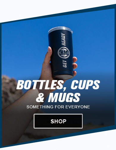 graphic, Bottles, cups and mugs, something for everyone, graphic, hand in the air holding a Rocky Mountain ATV/MC tumbler, link, shop