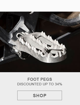 Foot pegs, discount up to 34 percent. Link, shop. Closeup of a foot peg on a bike. 