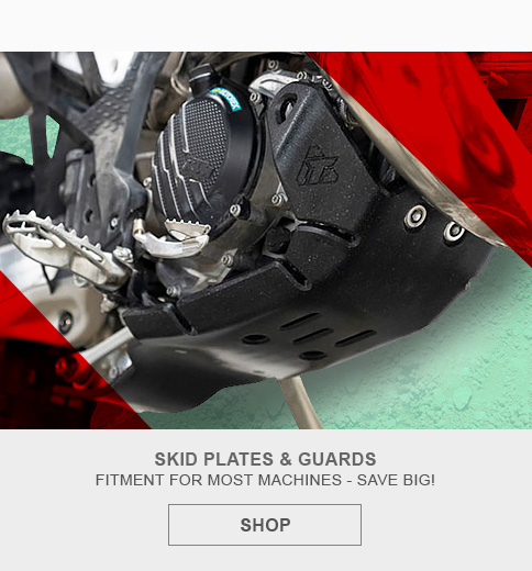 graphic, skidplate on a dirt bike, Skid Plates and Guards, fitment for most machines, save big, link, shop