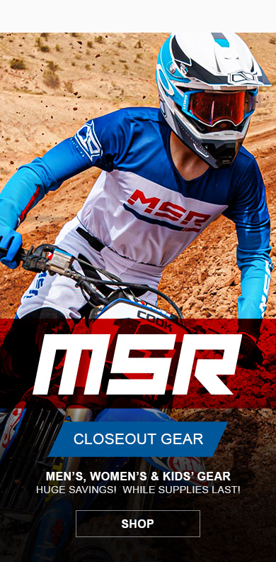 MSR Closeout gear, men's, women's and kids' gear,huge savings, while supplies last, SHOP button