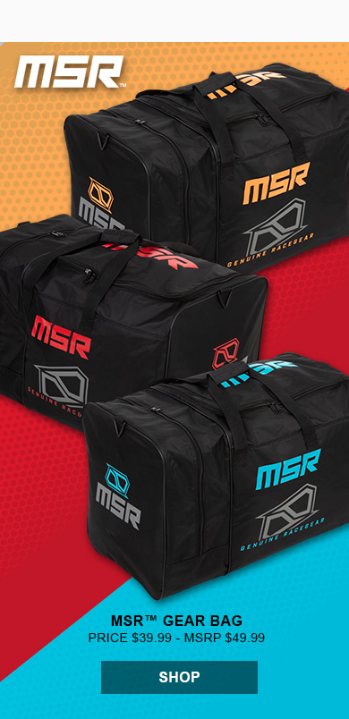 MSR gear bag, price thirty nine dollars and ninety nine cents, MSRP fourty nine dollars and ninety nine cents