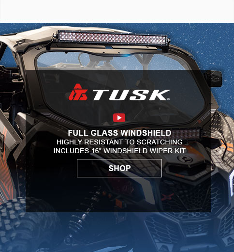 Tusk Full Glass Windshield - Highly resistant to scratching includes 16" windshield wiper kit