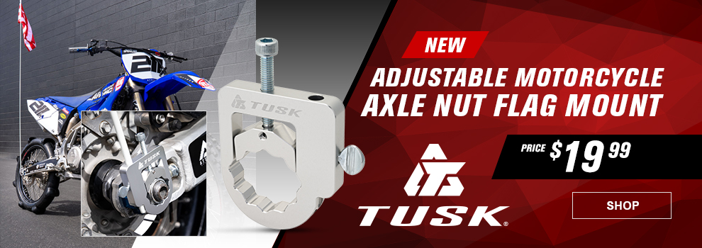 New, Tusk Adjustable Motorcycle Axle Nut Flag Mount, price $19 and 99 cents, link, shop