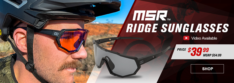 MSR Ridge sunglasses - Video available - Price 39 dollars and 99 cents MSRP 54 dollars and 99 cents - SHOP