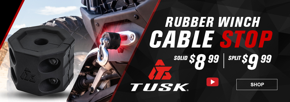 Tusk Rubber Winch Cable Stop, Solid $8 and 99 cents, Split $9 and 99 cents, video, link, shop