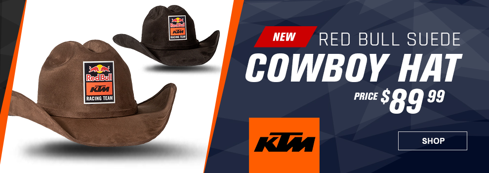 New, KTM Red Bull Suede Cowboy Hat, price $89 and 99 cents, link, shop