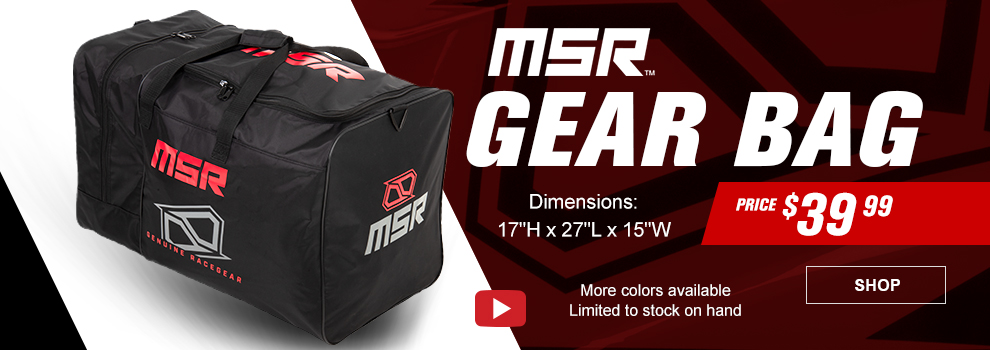 MSR Gear Bag, price $39 and 99 cents, dimensions 17 inches high by 27 inches long by 15 inches wide, the red gear bag, more colors available, limited to stock on hand, video, link, shop