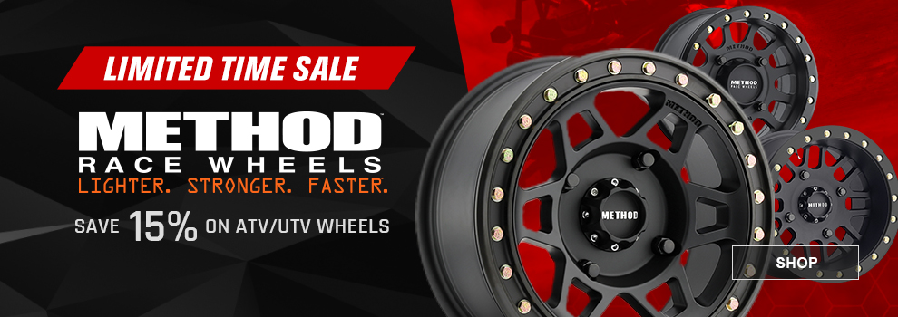 Limited Time Sale - Method race wheels - Lighter. Stronger. Faster. Save 15% on ATV/UTV Wheels - SHOP