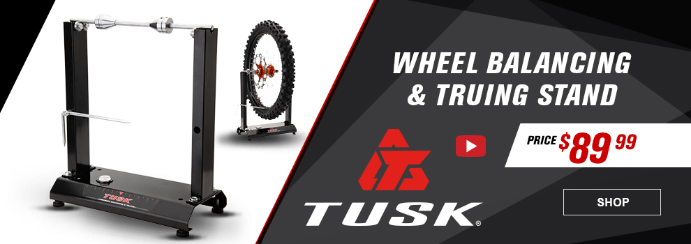 Tusk Wheel Balancing and Truing Stand, price $89 and 99 cents, video, link, shop