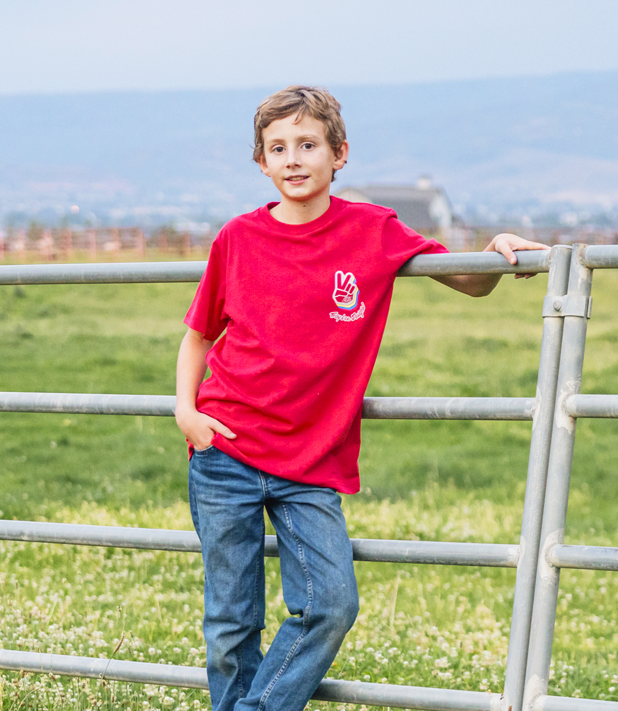Boy wearing a TLD shirt