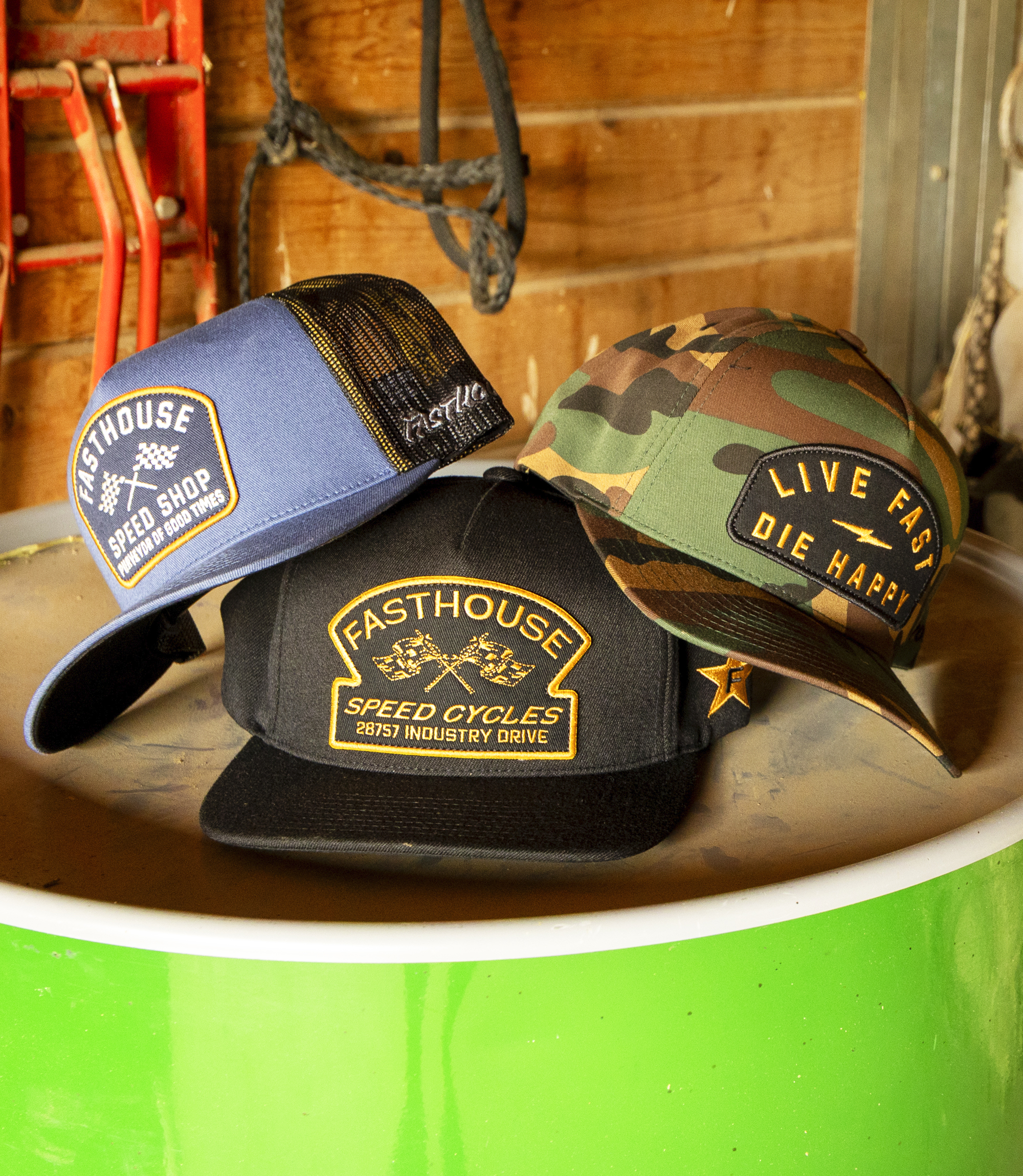 Three hats stacked