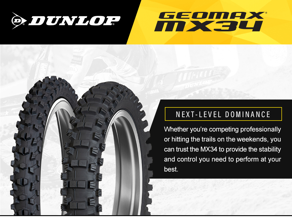 Pneu Motocross Avant Geomax MX-34 80/100-21 - Pour Terrains Meubles Et Intermédiaires - Durabilité Augmentée