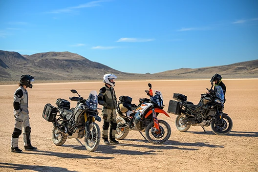Group of riders wearing the Cryomesh gear in the desert.