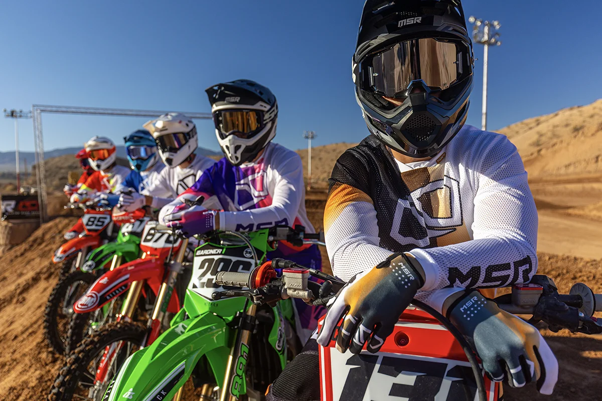 A group of riders wearing MSR NXT Air gear