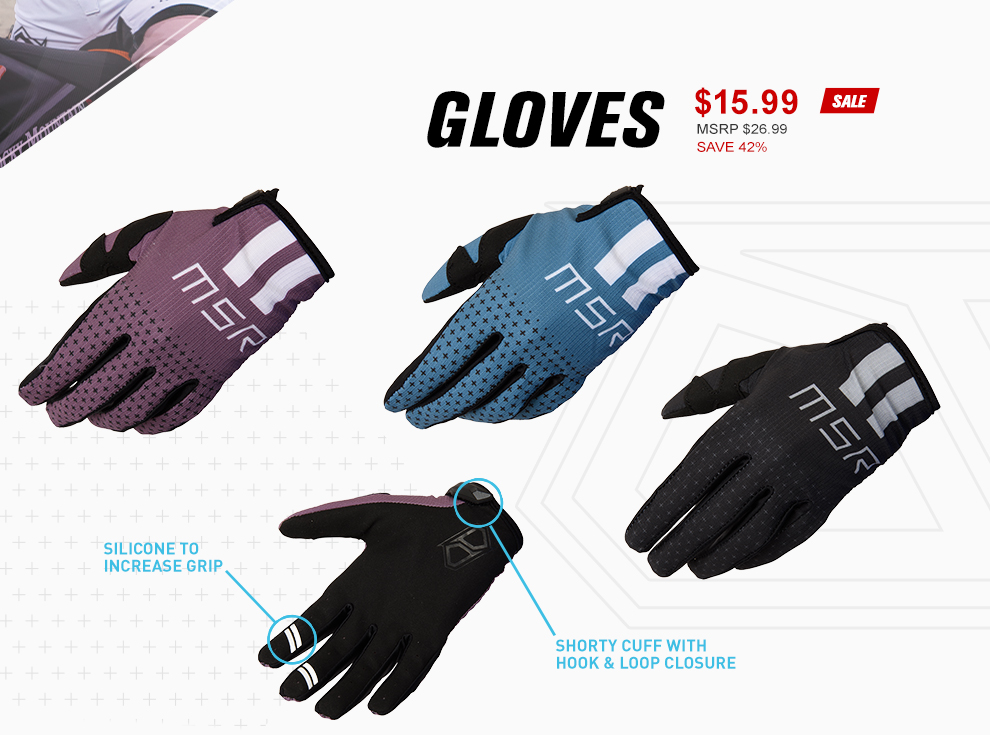 Gloves, $19.99, MSRP $26.99, save 31%. Touch screen friendly. Palm-side hook and loop rubber closure.