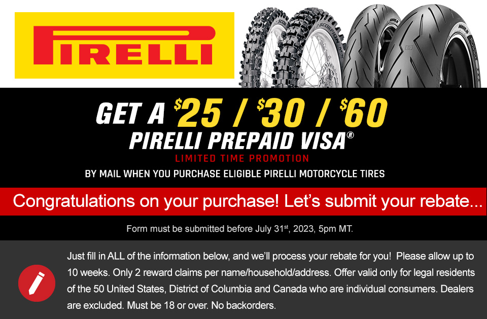 2023 Pirelli May July Rebate Form